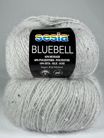 Sesia Bluebell Mohairgarn mit Pailletten Perlgrau 8578